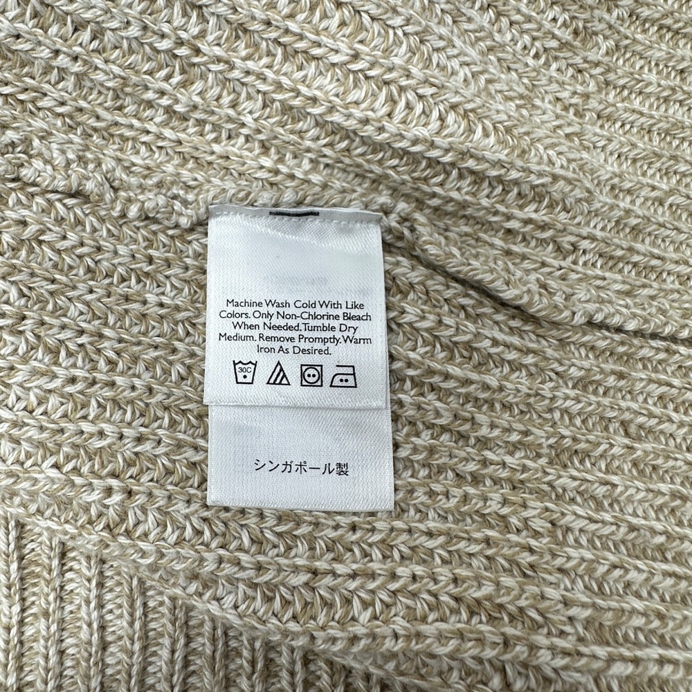 EDDIE BAUER Heritage Vintage Henley Sweater‎ Beige 100% Cotton Chunky Knit 2XL - Picture 9 of 9